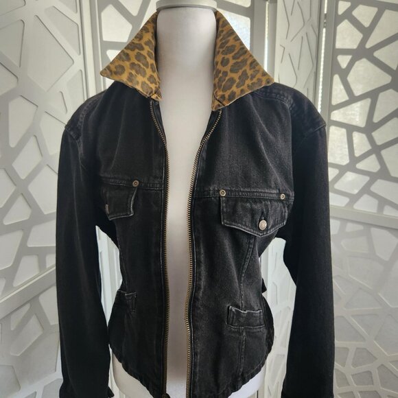 Women's Vintage Black Jean Jacket "Liz Wear" - Picture 2 of 7